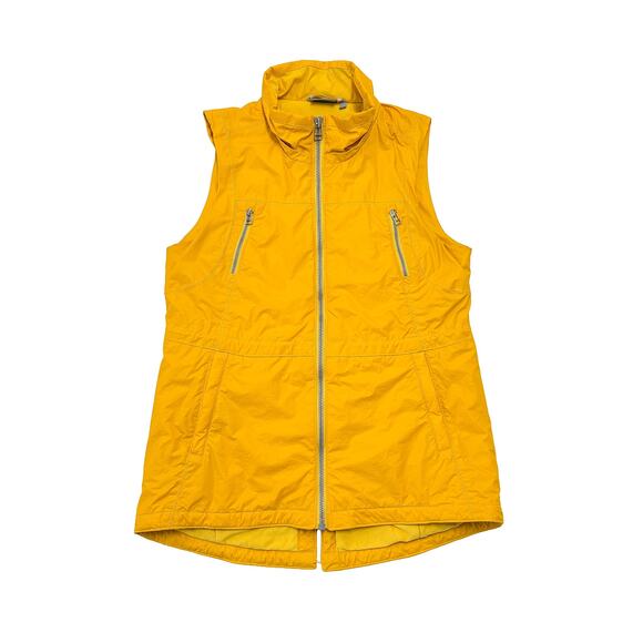 Athleta Rockview Hiking Vest Women M Yellow Long Water Repellent Outdoor - Picture 2 of 9